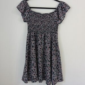 Torrid Black and Pink Smocked Dress